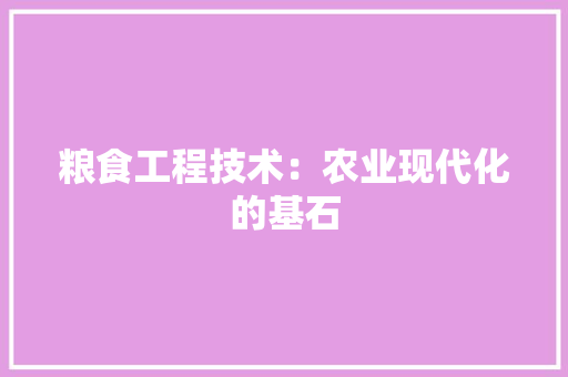 粮食工程技术：农业现代化的基石 室内设计