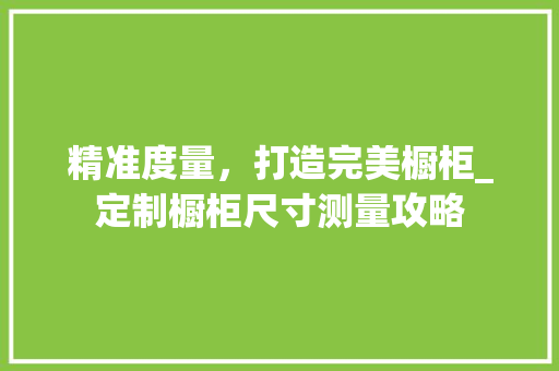 精准度量，打造完美橱柜_定制橱柜尺寸测量攻略 室内设计