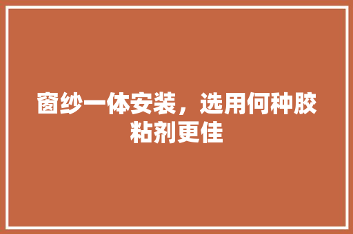 窗纱一体安装，选用何种胶粘剂更佳 室内设计