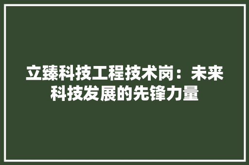 立臻科技工程技术岗：未来科技发展的先锋力量 室内设计