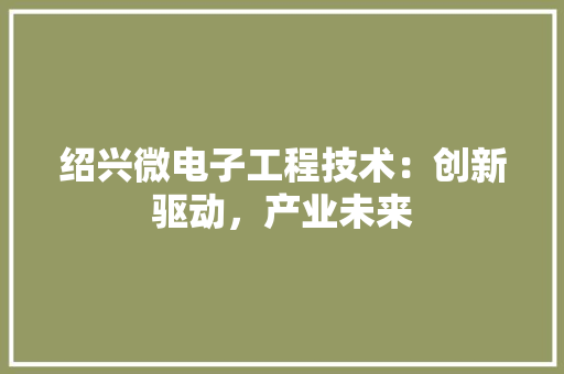 绍兴微电子工程技术：创新驱动，产业未来