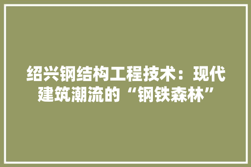 绍兴钢结构工程技术：现代建筑潮流的“钢铁森林”