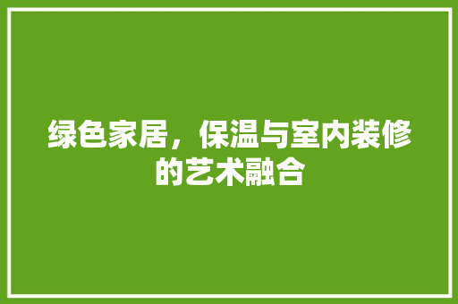 绿色家居，保温与室内装修的艺术融合 室内设计