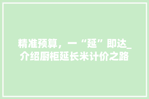 精准预算，一“延”即达_介绍厨柜延长米计价之路