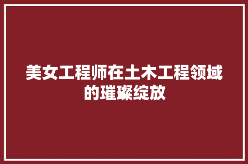 美女工程师在土木工程领域的璀璨绽放 室内设计
