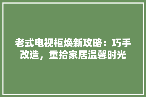 老式电视柜焕新攻略：巧手改造，重拾家居温馨时光 室内设计