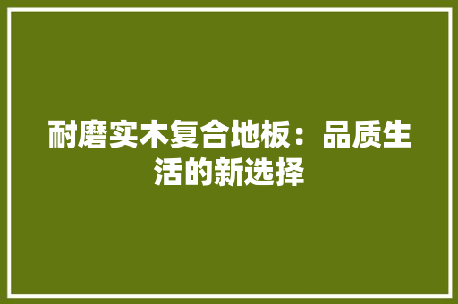 耐磨实木复合地板：品质生活的新选择 室内设计