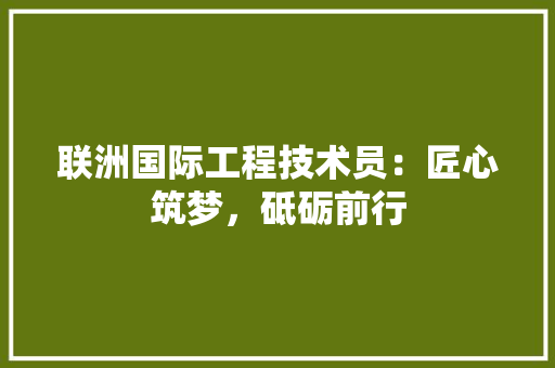 联洲国际工程技术员：匠心筑梦，砥砺前行 室内设计
