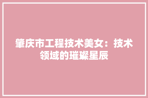 肇庆市工程技术美女：技术领域的璀璨星辰 室内设计