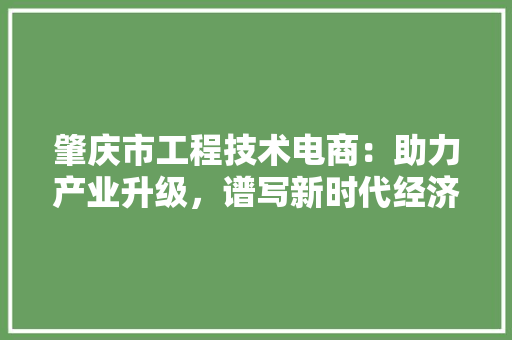 肇庆市工程技术电商：助力产业升级，谱写新时代经济新篇章 室内设计