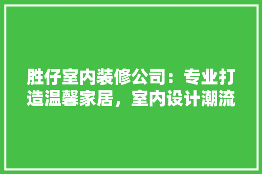 胜仔室内装修公司：专业打造温馨家居，室内设计潮流 室内设计
