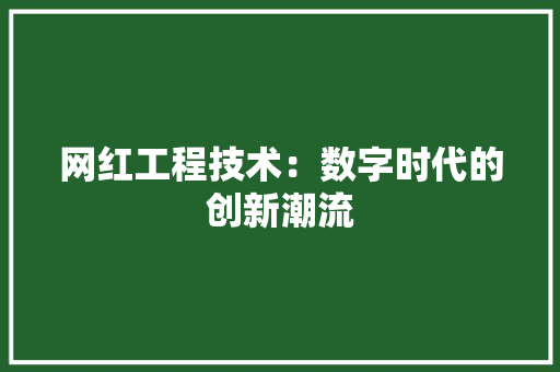 网红工程技术：数字时代的创新潮流 室内设计