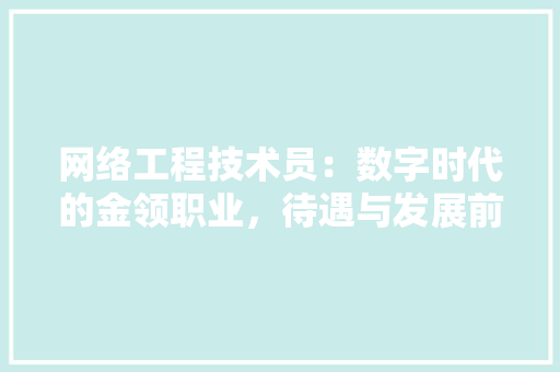 网络工程技术员：数字时代的金领职业，待遇与发展前景分析