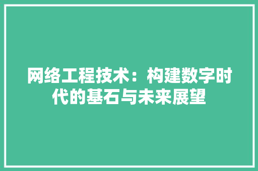 网络工程技术：构建数字时代的基石与未来展望 室内设计