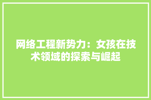 网络工程新势力：女孩在技术领域的探索与崛起 室内设计