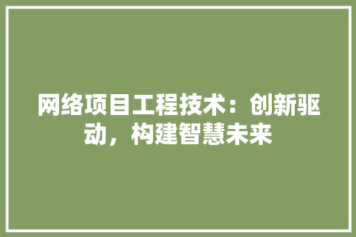 网络项目工程技术：创新驱动，构建智慧未来 室内设计