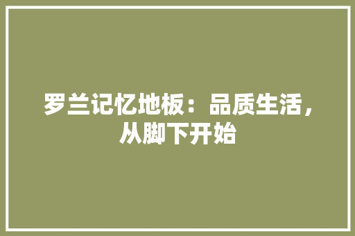 罗兰记忆地板：品质生活，从脚下开始 室内设计