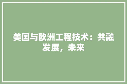 美国与欧洲工程技术：共融发展，未来 室内设计