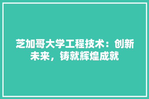 芝加哥大学工程技术：创新未来，铸就辉煌成就 室内设计