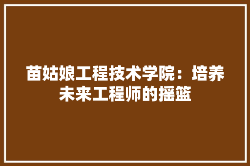 苗姑娘工程技术学院：培养未来工程师的摇篮 室内设计
