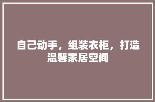 自己动手，组装衣柜，打造温馨家居空间 室内设计