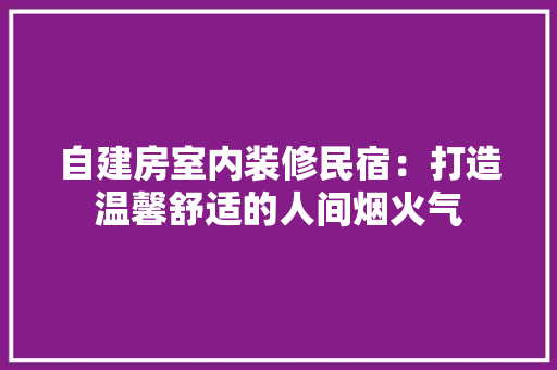 自建房室内装修民宿：打造温馨舒适的人间烟火气 室内设计