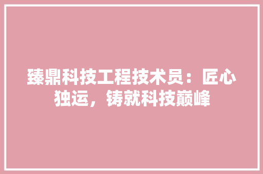 臻鼎科技工程技术员：匠心独运，铸就科技巅峰 室内设计