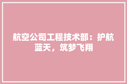 航空公司工程技术部：护航蓝天，筑梦飞翔 室内设计