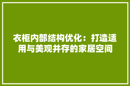 衣柜内部结构优化：打造适用与美观并存的家居空间
