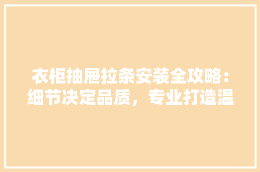 衣柜抽屉拉条安装全攻略：细节决定品质，专业打造温馨家居 室内设计