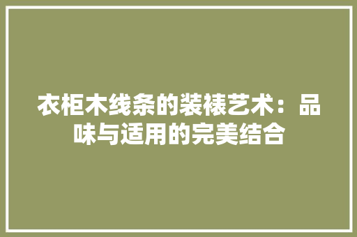 衣柜木线条的装裱艺术：品味与适用的完美结合 室内设计