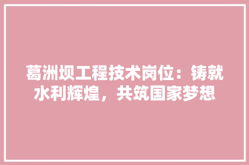 葛洲坝工程技术岗位：铸就水利辉煌，共筑国家梦想 室内设计