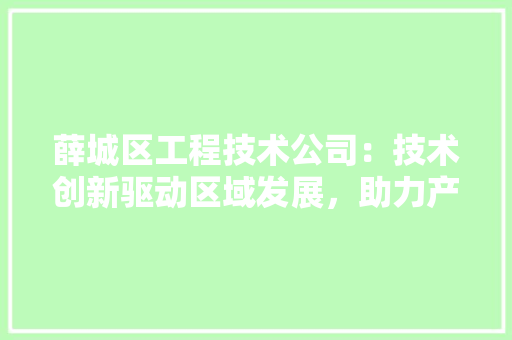 薛城区工程技术公司：技术创新驱动区域发展，助力产业升级 室内设计