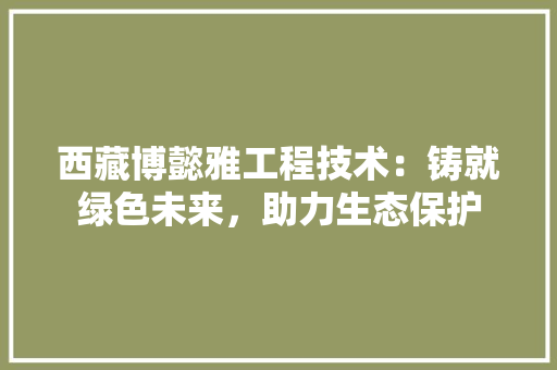西藏博懿雅工程技术：铸就绿色未来，助力生态保护 室内设计