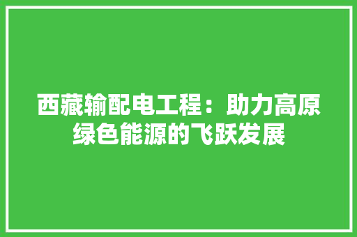 西藏输配电工程：助力高原绿色能源的飞跃发展 室内设计