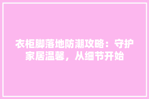 衣柜脚落地防潮攻略：守护家居温馨，从细节开始 室内设计
