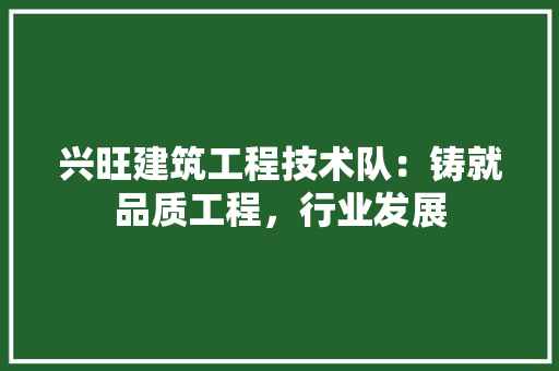 兴旺建筑工程技术队：铸就品质工程，行业发展 家居装修