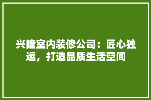 兴隆室内装修公司：匠心独运，打造品质生活空间