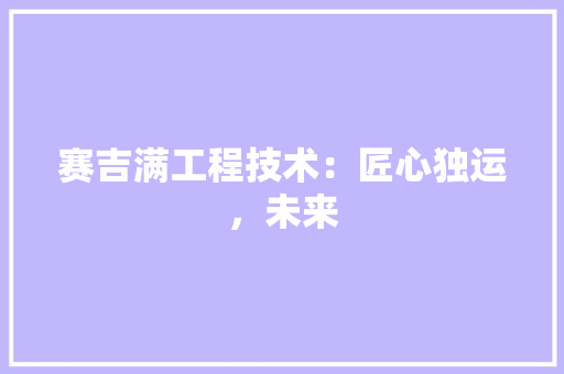 赛吉满工程技术：匠心独运，未来 室内设计