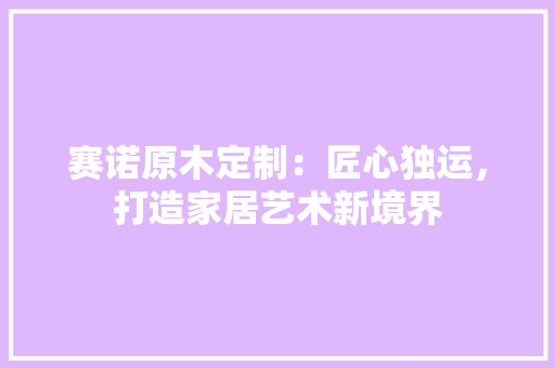 赛诺原木定制：匠心独运，打造家居艺术新境界 室内设计