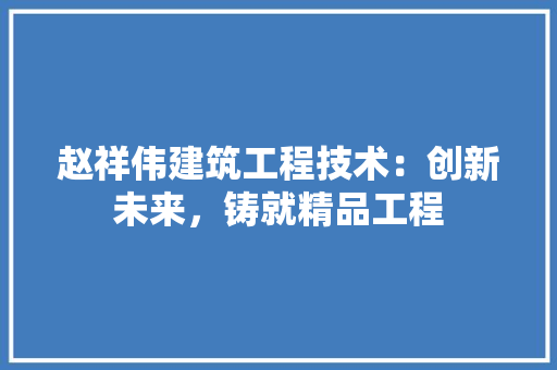 赵祥伟建筑工程技术：创新未来，铸就精品工程 室内设计