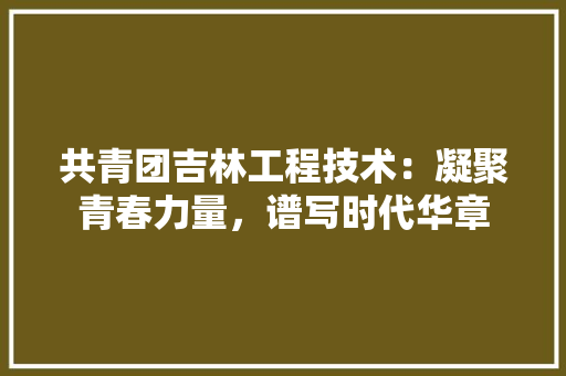 共青团吉林工程技术：凝聚青春力量，谱写时代华章