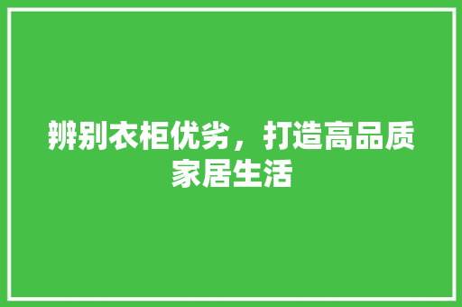 辨别衣柜优劣，打造高品质家居生活