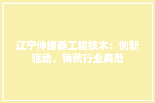 辽宁伸缩器工程技术：创新驱动，铸就行业典范