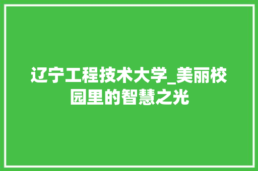辽宁工程技术大学_美丽校园里的智慧之光 室内设计