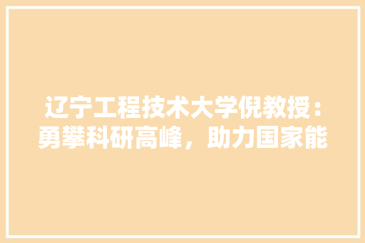 辽宁工程技术大学倪教授：勇攀科研高峰，助力国家能源战略 室内设计