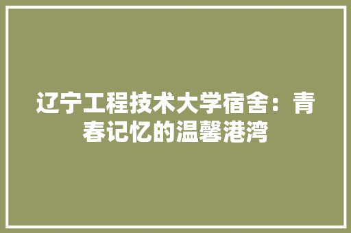 辽宁工程技术大学宿舍：青春记忆的温馨港湾 室内设计
