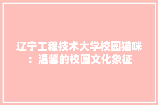 辽宁工程技术大学校园猫咪：温馨的校园文化象征 室内设计