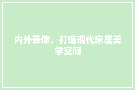 内外兼修，打造现代家居美学空间 家居装修