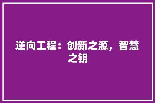 逆向工程：创新之源，智慧之钥 室内设计